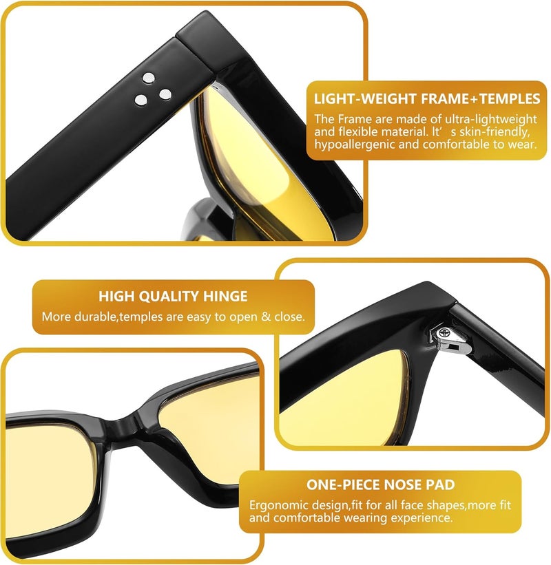 COASION Classic Non-prescription Clear Lens Eyeglasses for Women Thick Square Frame Eyewear - Image 4